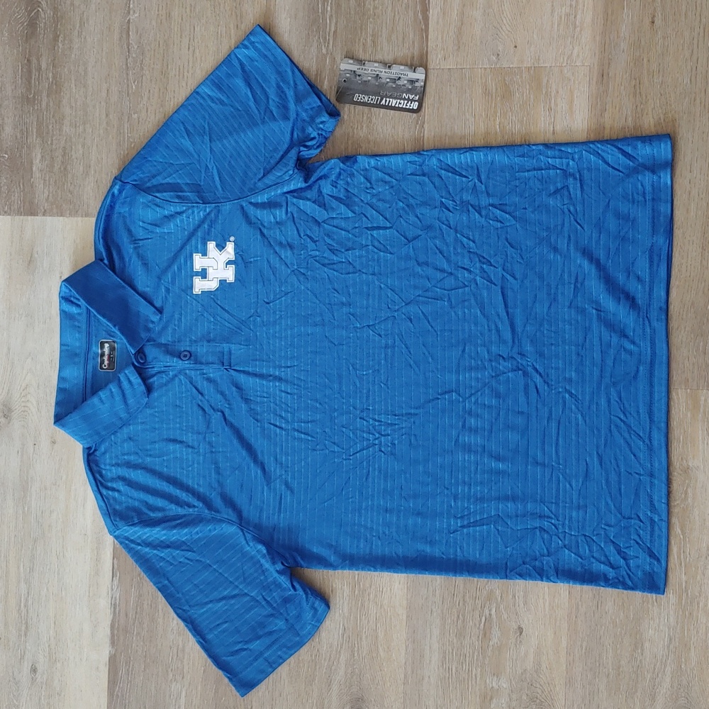 NWT Captivating Apparel Kentucky Wildcats Men's Polo Shirt Blue Size S